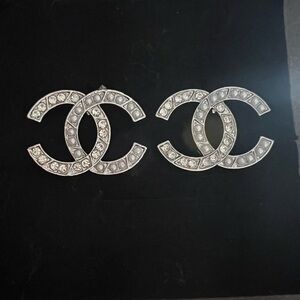 C Silver Crystal Earrings